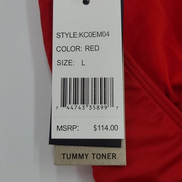 NWT Red Kenneth Cole Core Power Cutout Swimsuit, L - Picture 8 of 9